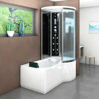 Kombination Badewanne Dusche K55-L31 170x100 cm ohne 2K Scheiben Versiegelung