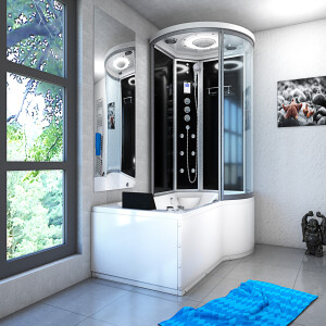 Kombination Whirlpool Dusche K55-L33-WP-ALL Wanne 170x100 cm