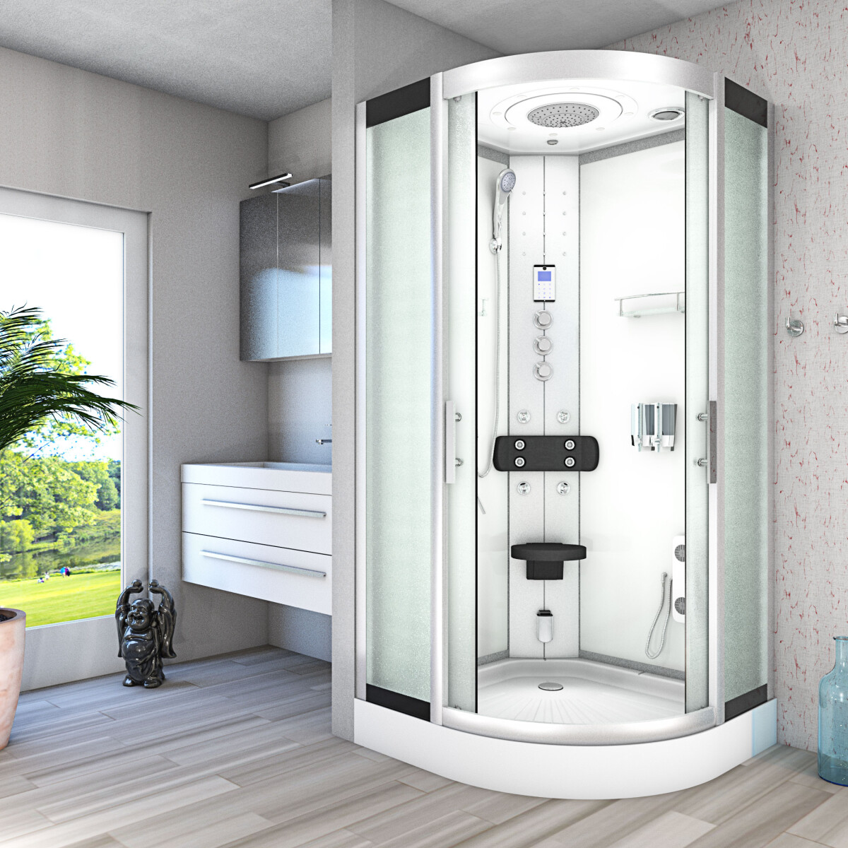 AcquaVapore Dampfdusche Dusche D58-20M3 100x100 cm ohne 2K Scheiben Versiegelung