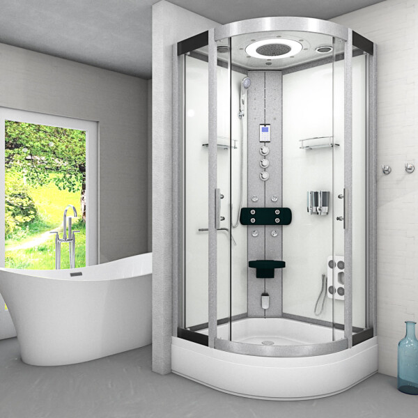 Steam shower shower enclosure d58-50t3-ec White 90x90