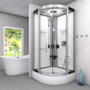 Steam shower shower enclosure d58-50t3-ec White 90x90