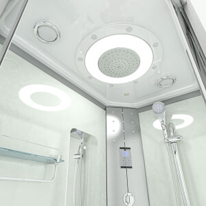 Dampfdusche Sauna Dusche Duschkabine D60-70T2L-EC 120x80cm MIT 2K Scheiben Versiegelung
