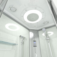 Dampfdusche Sauna Dusche Duschkabine D60-70T2L-EC 120x80cm MIT 2K Scheiben Versiegelung
