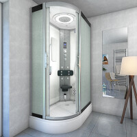 Dusche Duschkabine D60-70M1L-EC 120x80 cm mit 2K Scheiben Versiegelung