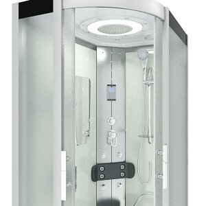 Dampfdusche Sauna Dusche Duschkabine D60-70M2L-EC 120x80cm MIT 2K Scheiben Versiegelung