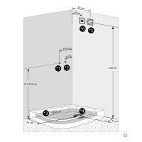 Duschkabine Duschtempel Fertigdusche Dusche D60-73T1L-EC 120x80cm MIT 2K Scheiben Versiegelung