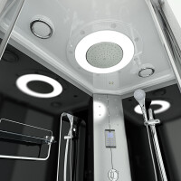 Dampfdusche Sauna Dusche Duschkabine D60-73T2L-EC 120x80cm MIT 2K Scheiben Versiegelung
