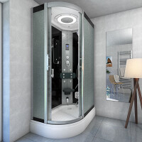 Dusche Duschkabine D60-73M0L-EC 120x80 cm mit 2K Scheiben Versiegelung