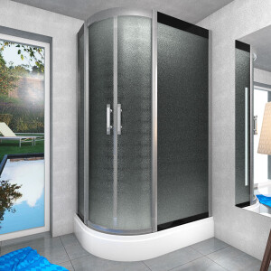 Dampfdusche Sauna Dusche Duschkabine D60-73M3L-EC 120x80cm MIT 2K Scheiben Versiegelung
