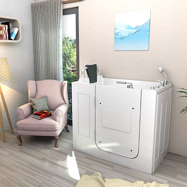 Sitzwanne Whirlpool Badewanne mit Tür S08WP-B-L 110x68cm