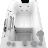 Sitzwanne Whirlpool Badewanne mit Tür S08WP-B-L 110x68cm