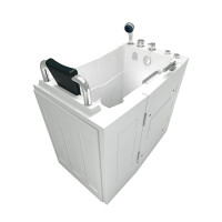 Seat tub whirlpool bath with door s08wp-b 110x68cm