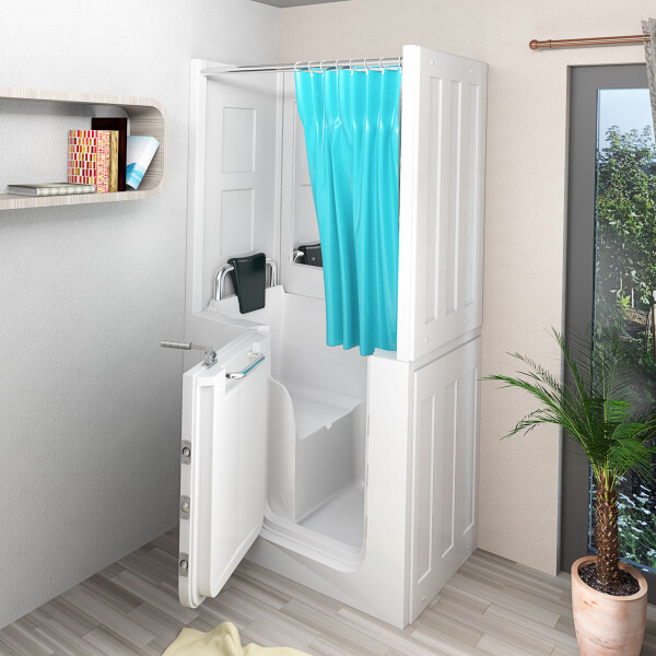 Seniorendusche und Sitzwanne Kombination Wanne mit Tür S08D-A-L 68x110x205cm