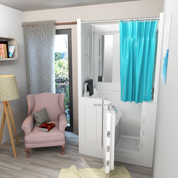 Seniorendusche Kombi Duschkabine Whirlpool Seniorenwanne mit Tür S08D