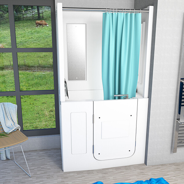 Seniorendusche und Sitzwanne Kombination Wanne mit Tür S08D-C-L 110x68x205cm