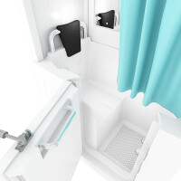 Seniorendusche und Sitzwanne Kombination Wanne mit Tür S08D-C-L 110x68x205cm