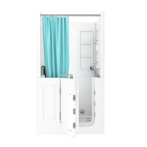 Seniorendusche und Kombination Wanne mit Whirlpool S08D-WP-C-L 110x68x205cm