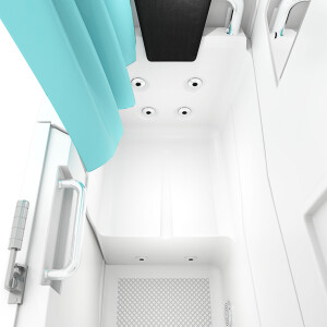 Seniorendusche und Kombination Wanne mit Whirlpool S08D-WP-C-L 110x68x205cm