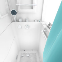Seniorendusche und Kombination Wanne mit Whirlpool S08D-WP-C-L 110x68x205cm