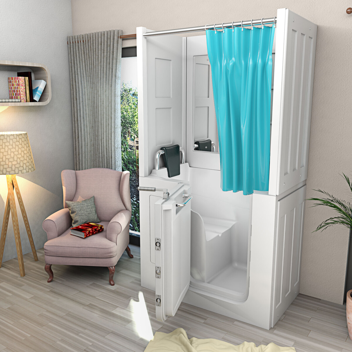 Senior shower seat tub s08d-b 68x110x205cm