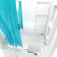 Seniorendusche und Sitzwanne Kombination Wanne mit Tür S08D-B-L 110x68x205cm