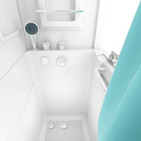 Seniorendusche und Sitzwanne Kombination Wanne mit Tür S08D-B-L 110x68x205cm