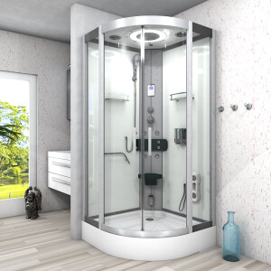 Steam shower shower enclosure d58-10t2-ec White 90x90