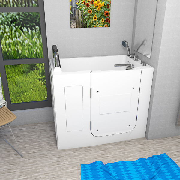 Sitzwanne Whirlpool Badewanne mit Tür S08WP-C-L 110x68cm