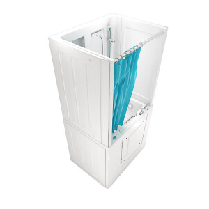 Seniorendusche und Kombination Wanne mit Whirlpool S02D-WP-C-L 100x78x205cm