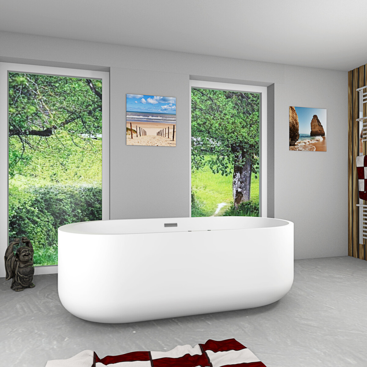 freistehende Badewanne Wanne F26 170x80cm Whirlpool Luft &am