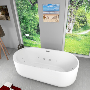freistehende Badewanne Wanne F26 170x80cm Whirlpool Luft & Wasser