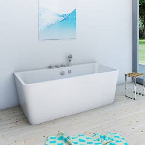 freistehende Badewanne Wanne Acryl F05-ALL 170x80cm Armatur wählbar