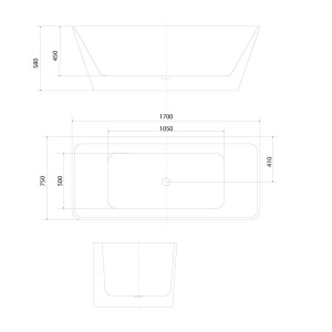 freistehende Badewanne Wanne Acryl F05-ALL 170x80cm Armatur wählbar