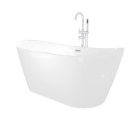 freistehende Badewanne Wanne Acryl F03 180x89cm mit Armatur AF04