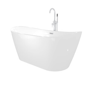 freistehende Badewanne Wanne Acryl F03 180x89cm mit Armatur AF02
