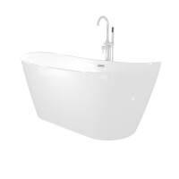 freistehende Badewanne Wanne Acryl F03 180x89cm mit Armatur AF02